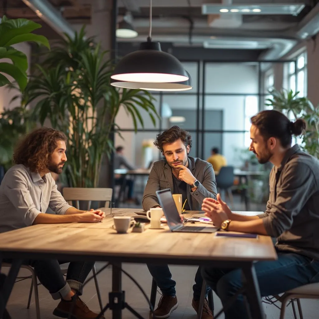 Equipo de startup trabajando